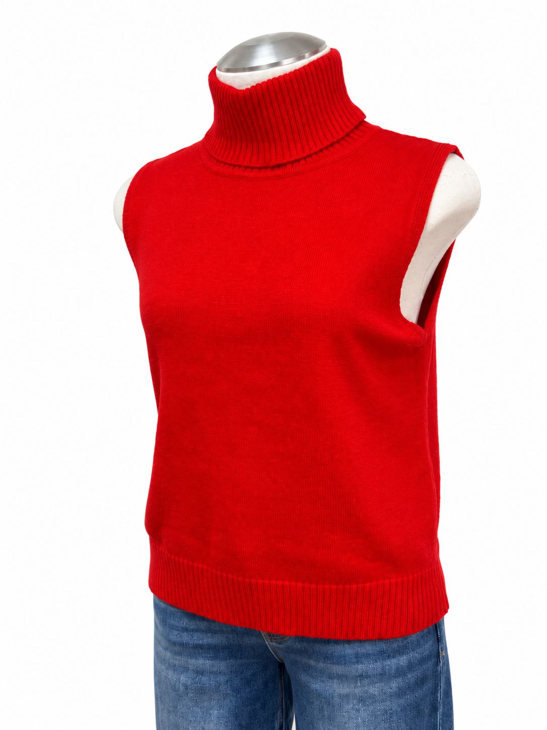 Sleeveless Turtle Neck Sweater Top