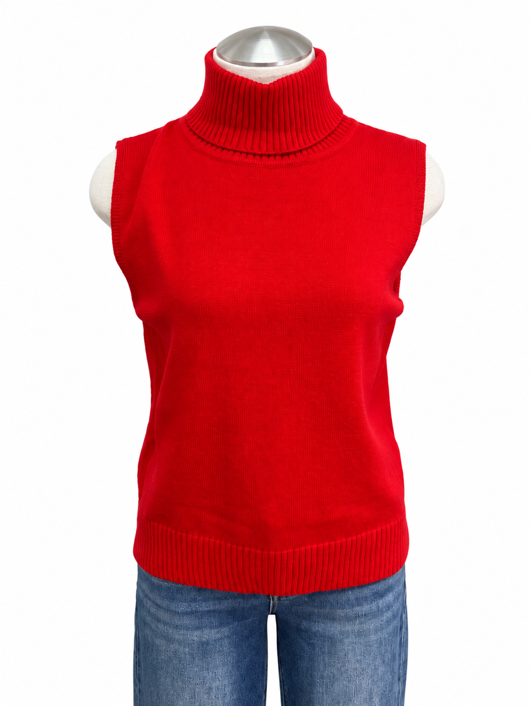 Sleeveless Turtle Neck Sweater Top
