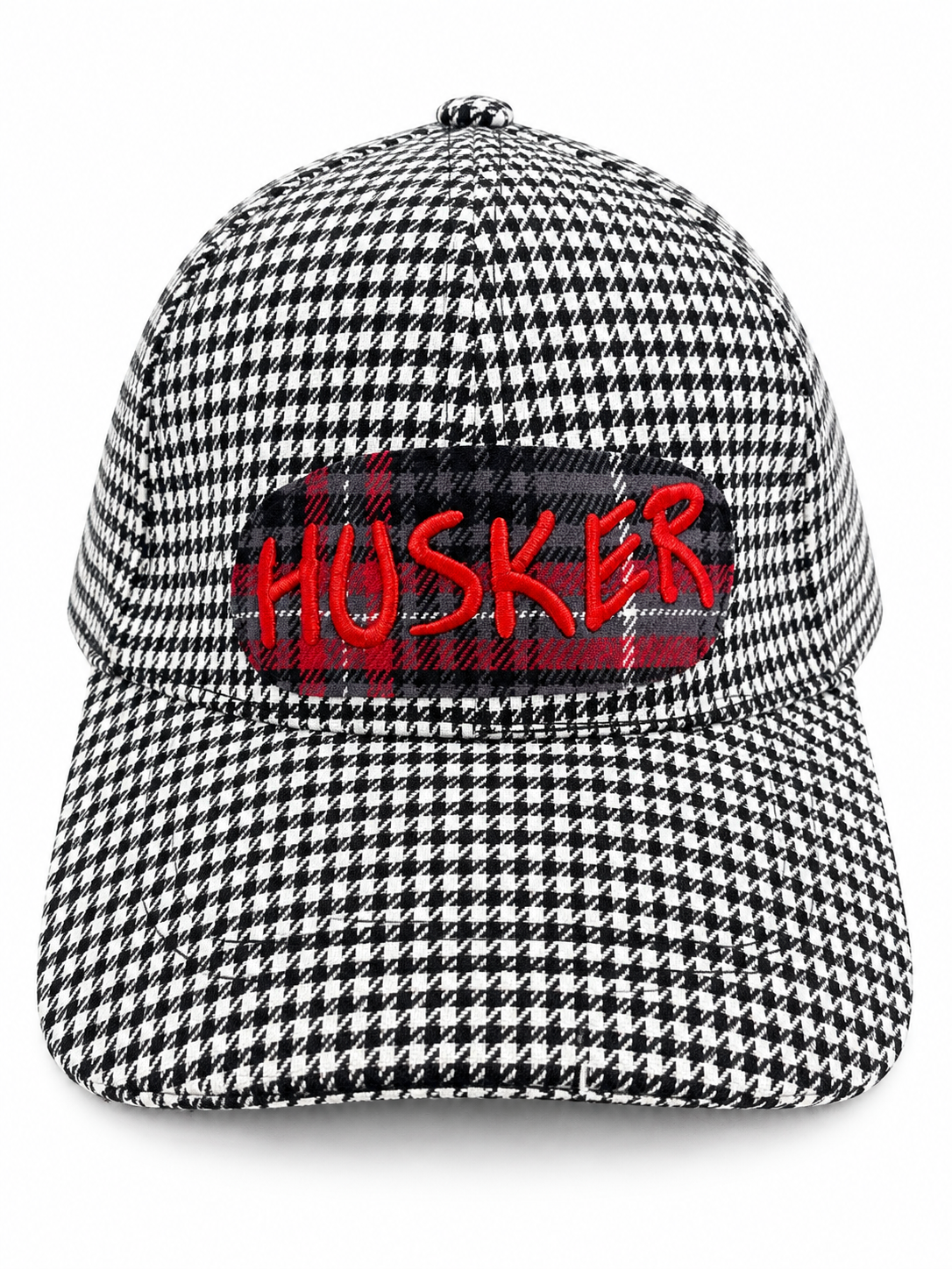 Houndstooth Embellished Husker Hat