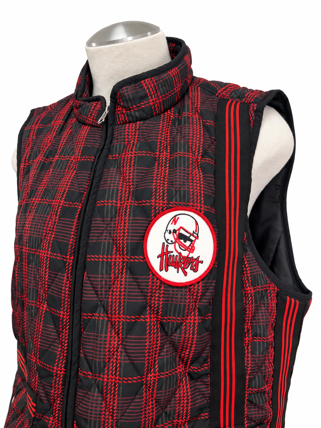 Red/Black Embellished Husker Vest - Size Large