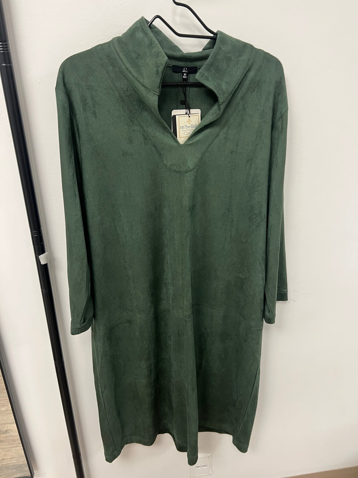 JOH Winter Green Suede Tunic Dress XL