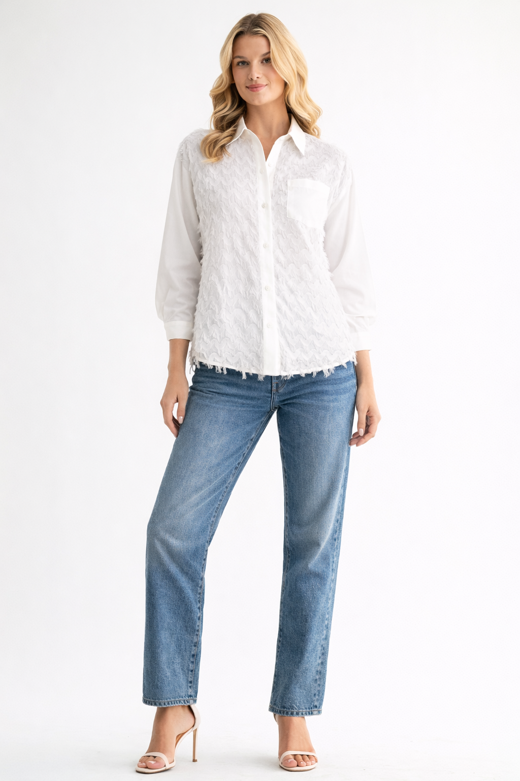 Joh Apparel - Weena Woven Feathered Shirt