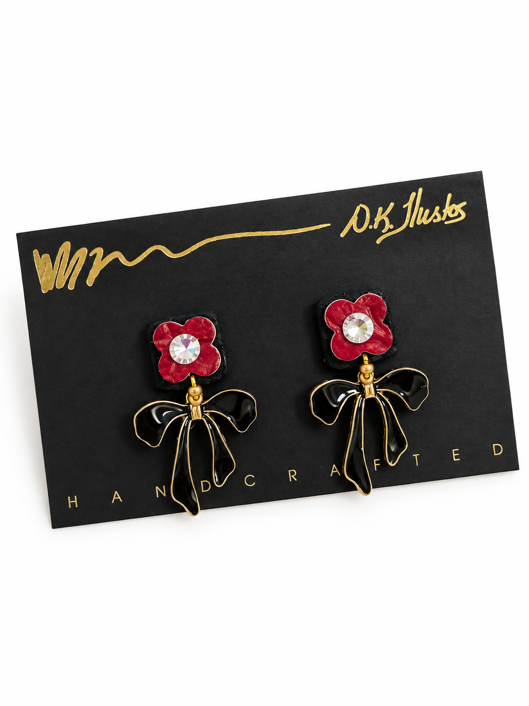 GBR Red Clover Earrings by D.K. Tlustos (#143)