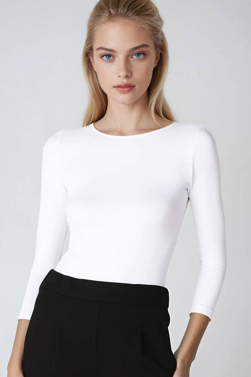 3/4 Sleeve Crew Neck Top - ONE SIZE FITS MOST