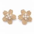 Pretty in Pearls Finch Leather Earrings by D.K. Tlustos