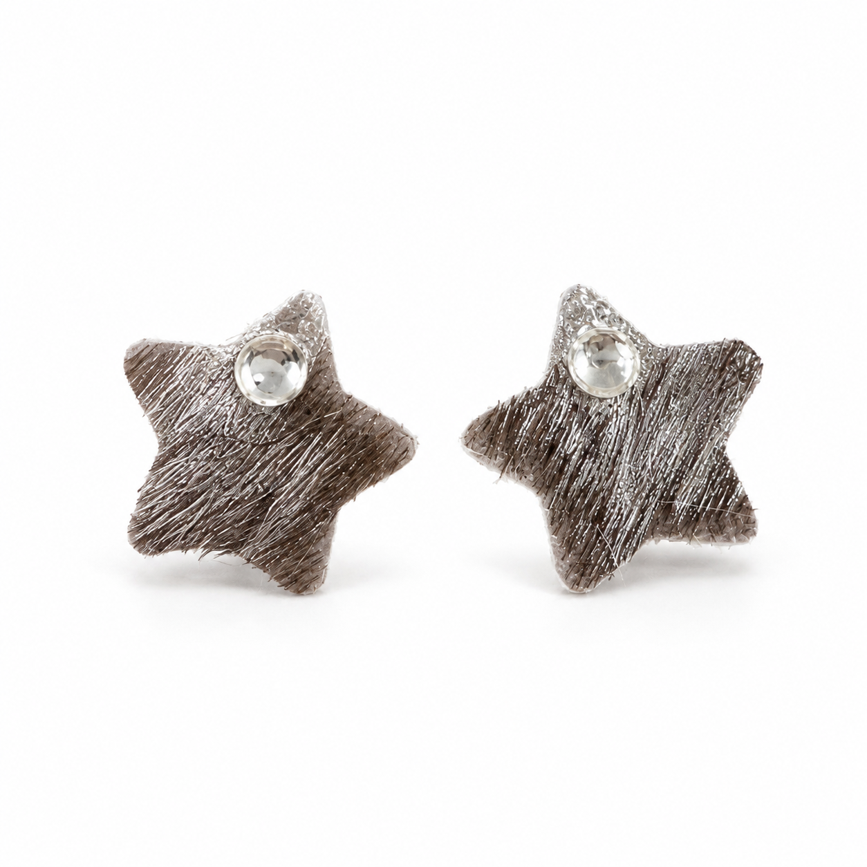 Petite Moonlit Finch Cowhide Star Earrings by D.K. Tlustos