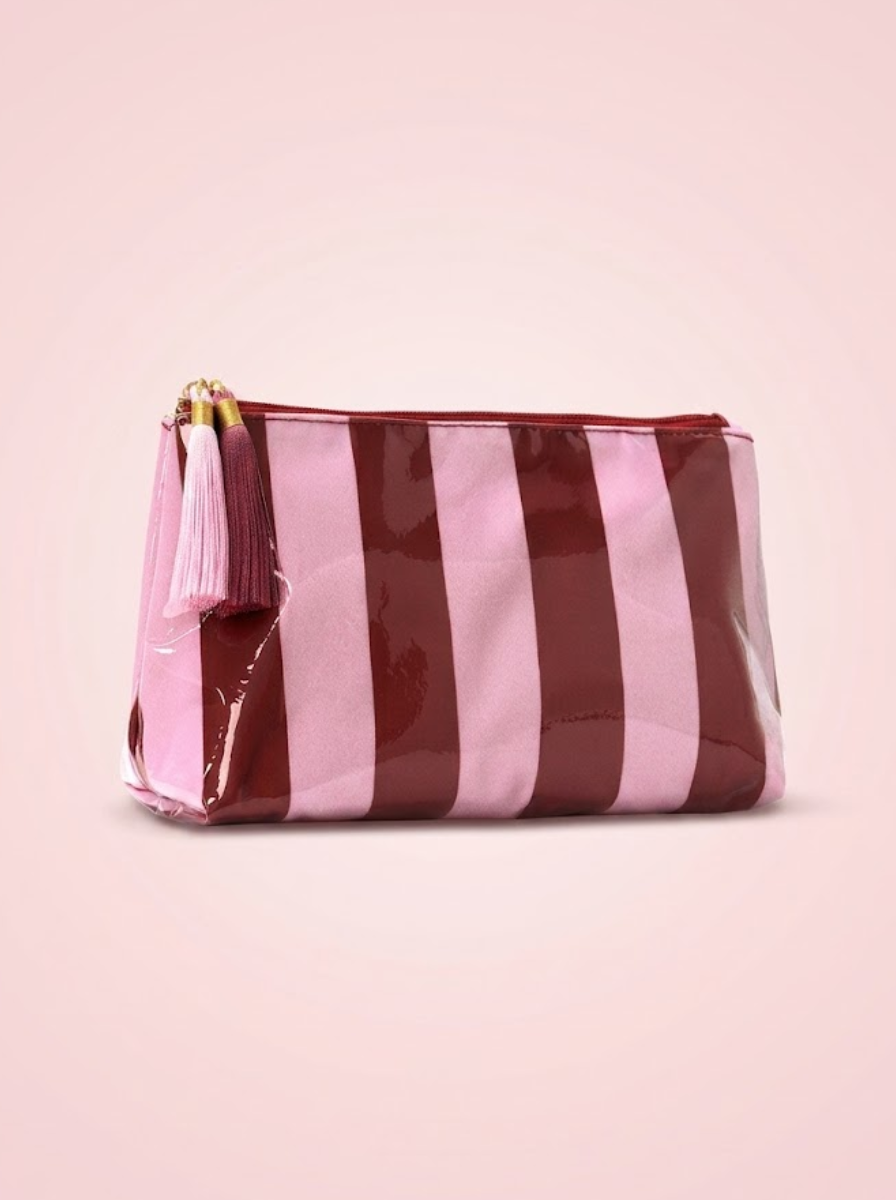 Glossy Jelly Stripe Makeup Pouch