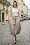 BALLOON HEM MIDI SKIRT