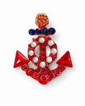 Handmade Patriotic Anchor Statement Pin by D.K. Tlustos