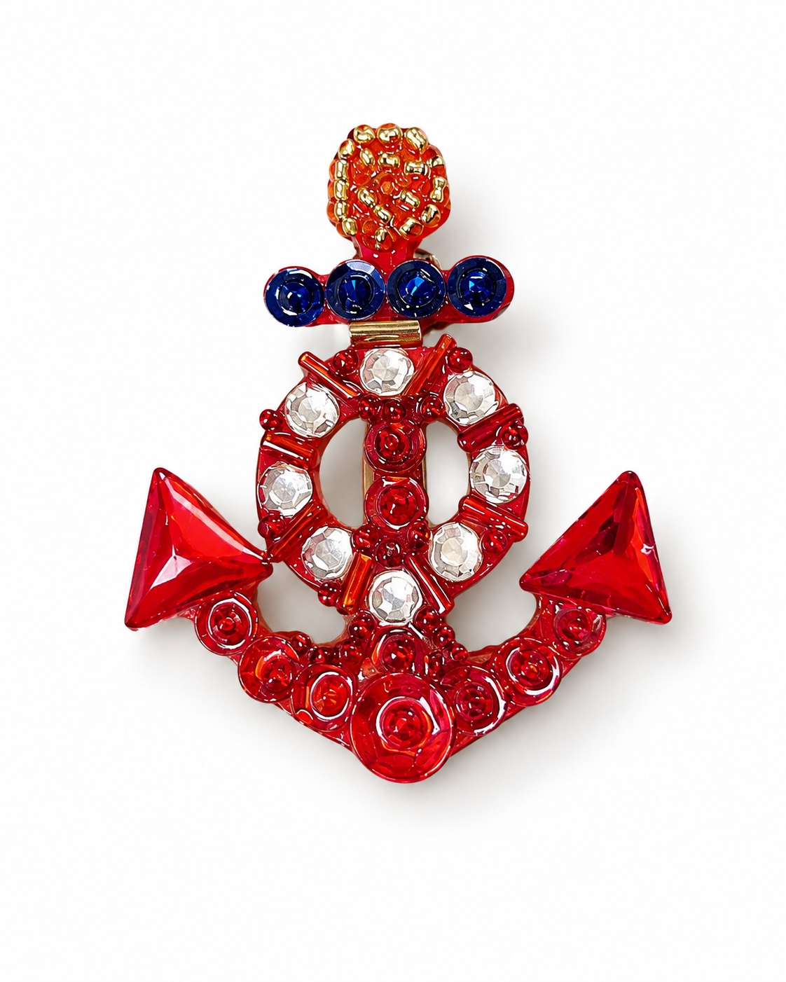 Handmade Patriotic Anchor Statement Pin by D.K. Tlustos
