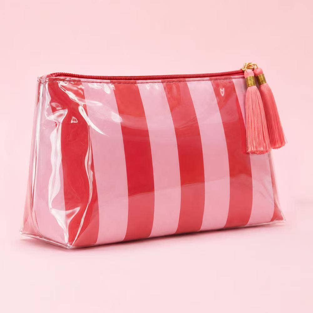 Glossy Jelly Stripe Makeup Pouch