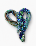 Handmade Ocean Heart Statement Pin by D.K. Tlustos
