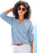 Women's Ribbed V-Neck Sweater