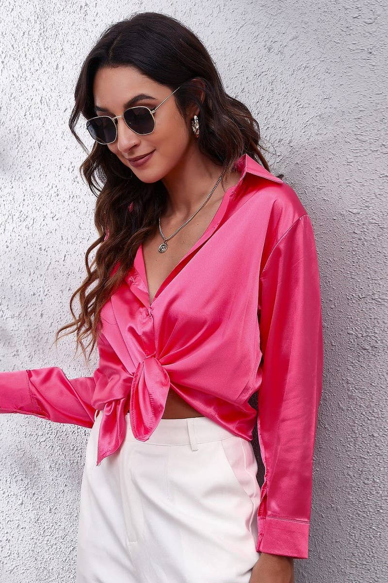 Satin Long Sleeve Top