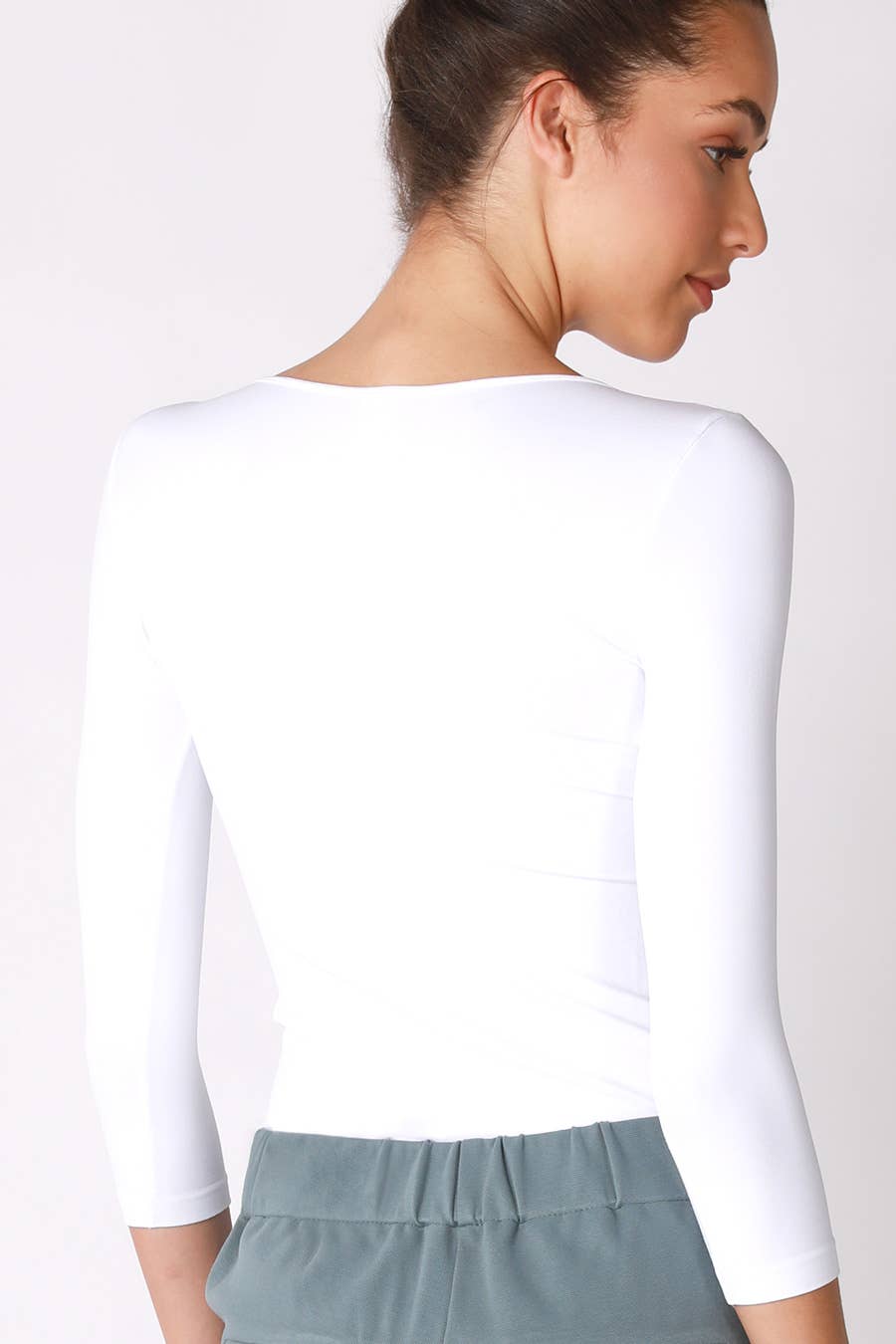 3/4 Sleeve Crew Neck Top - ONE SIZE FITS MOST