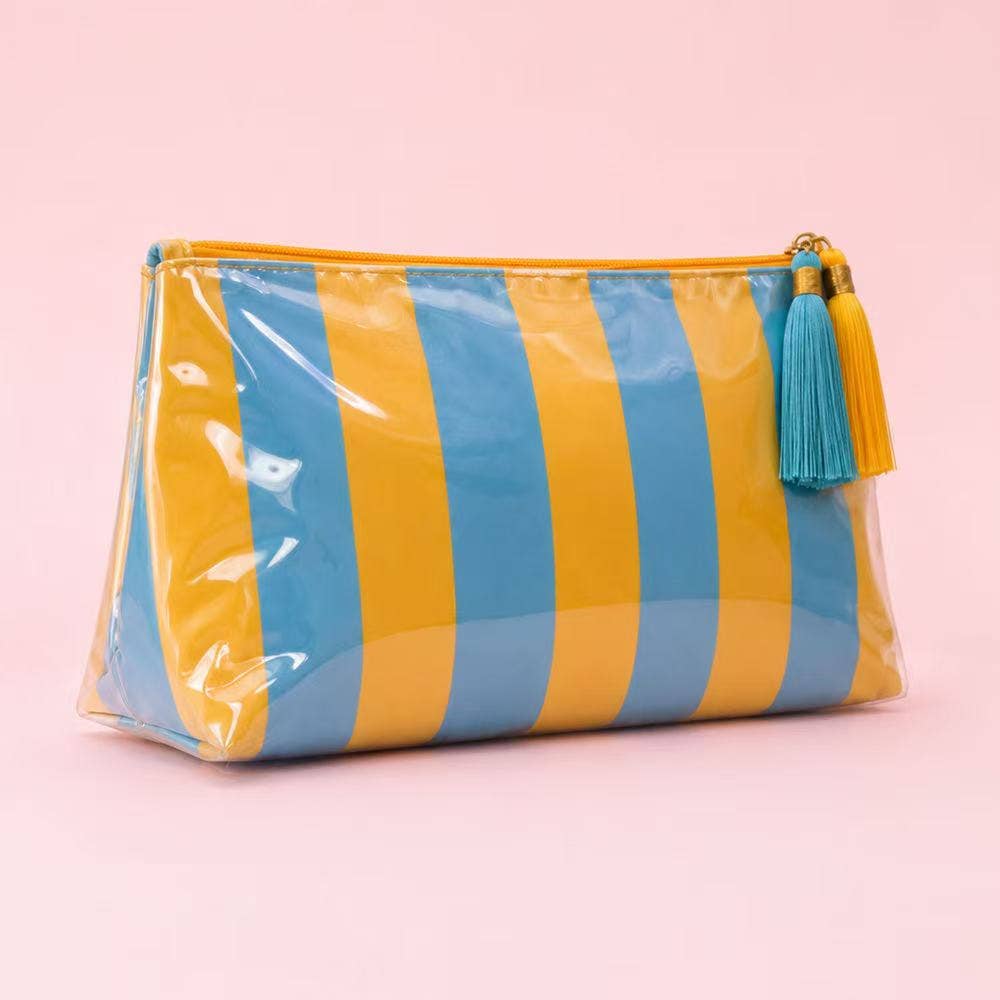 Glossy Jelly Stripe Makeup Pouch
