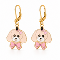 Pink Poodle Earrings by D.K. Tlustos