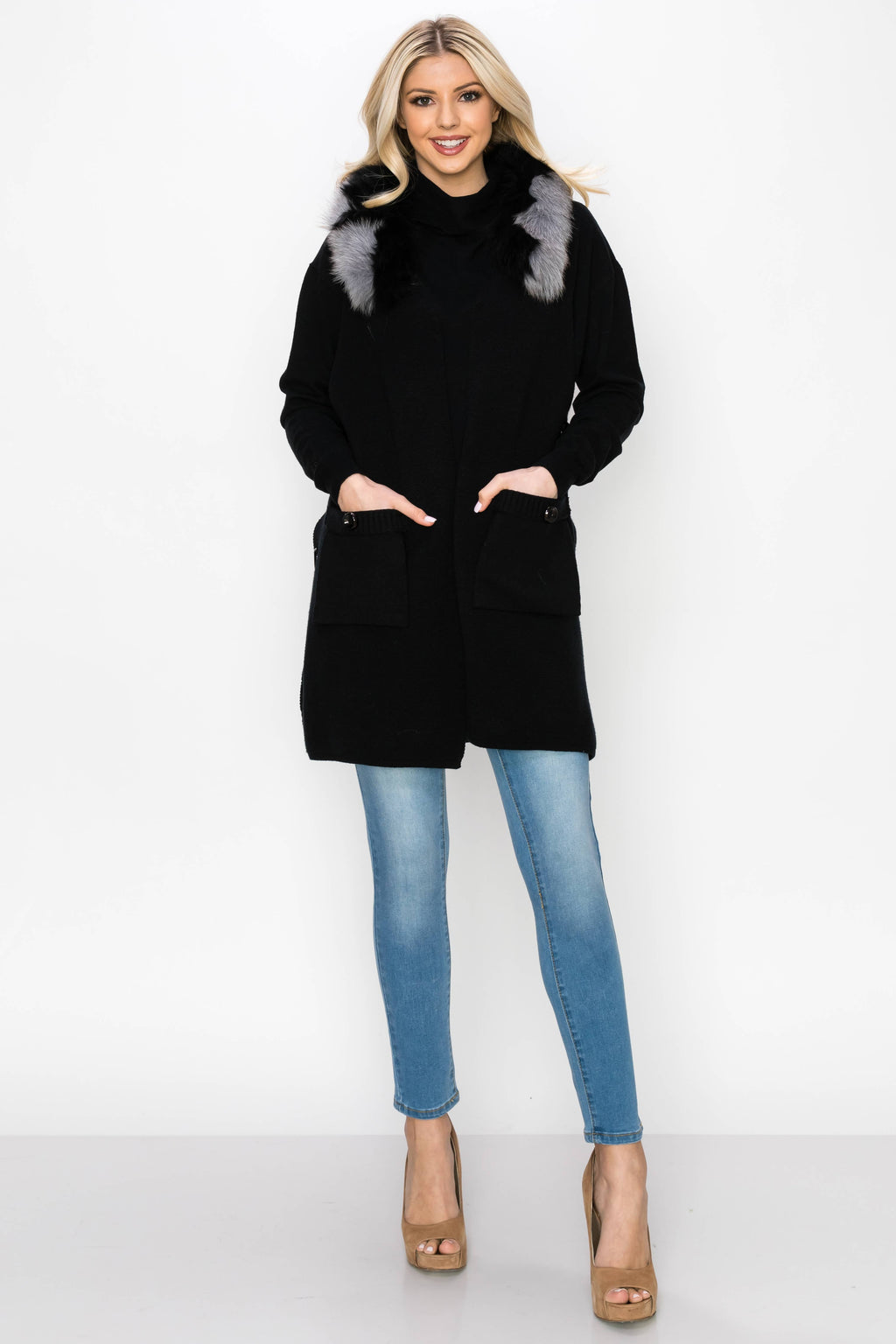 Selma Knitted Vest with Faux Fur
