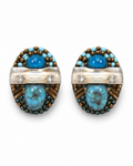 Handmade Turquoise Mesa Clip-On Earrings by D.K. Tlustos