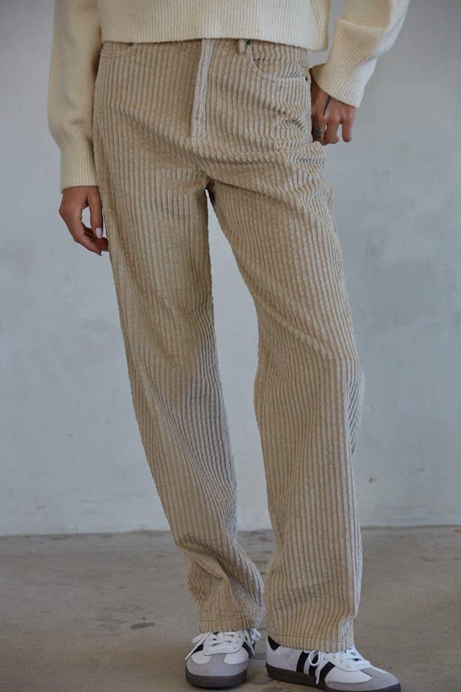 Corduroy Straight Leg Pants