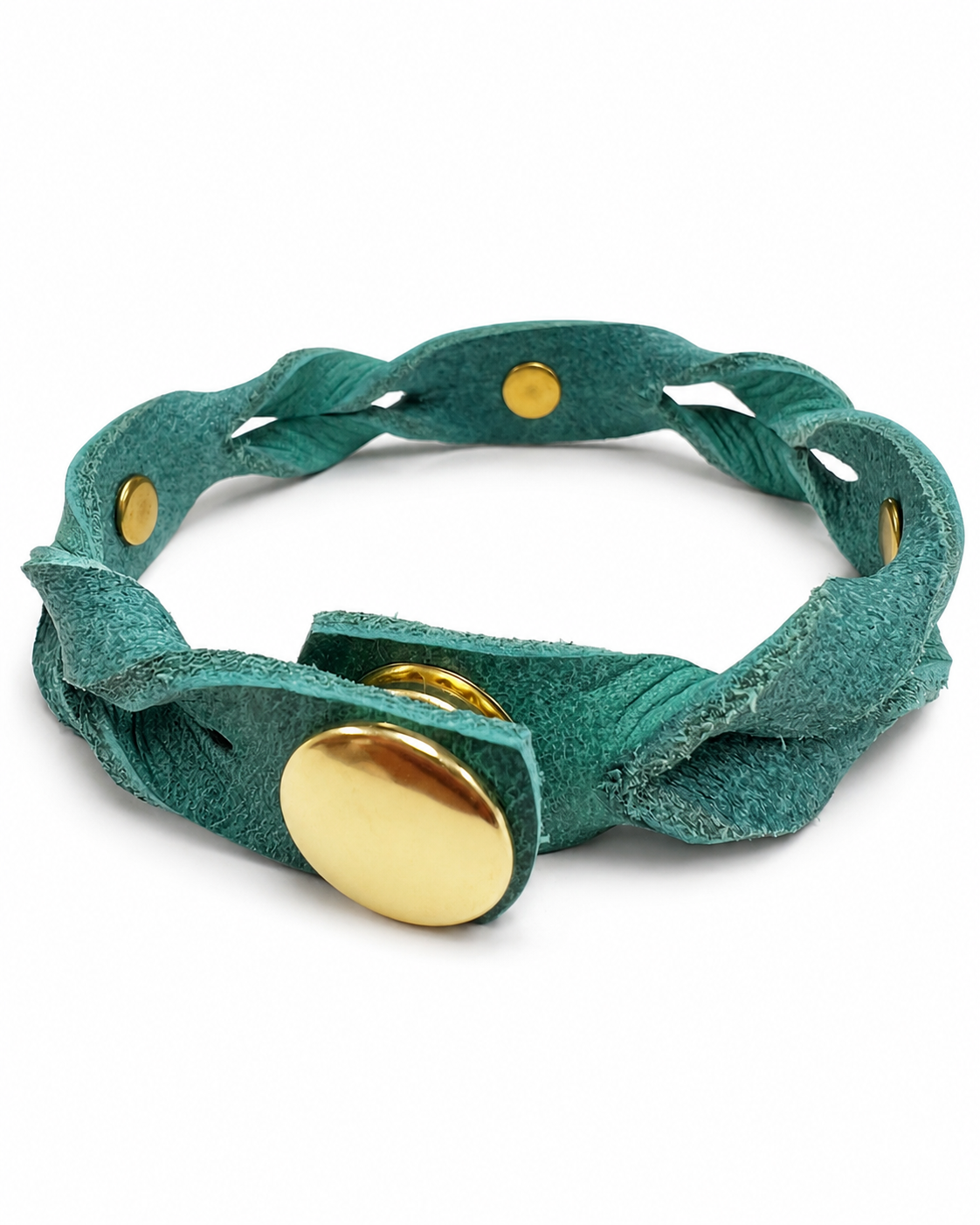 Handmade Leather Inverted Studded Bracelet