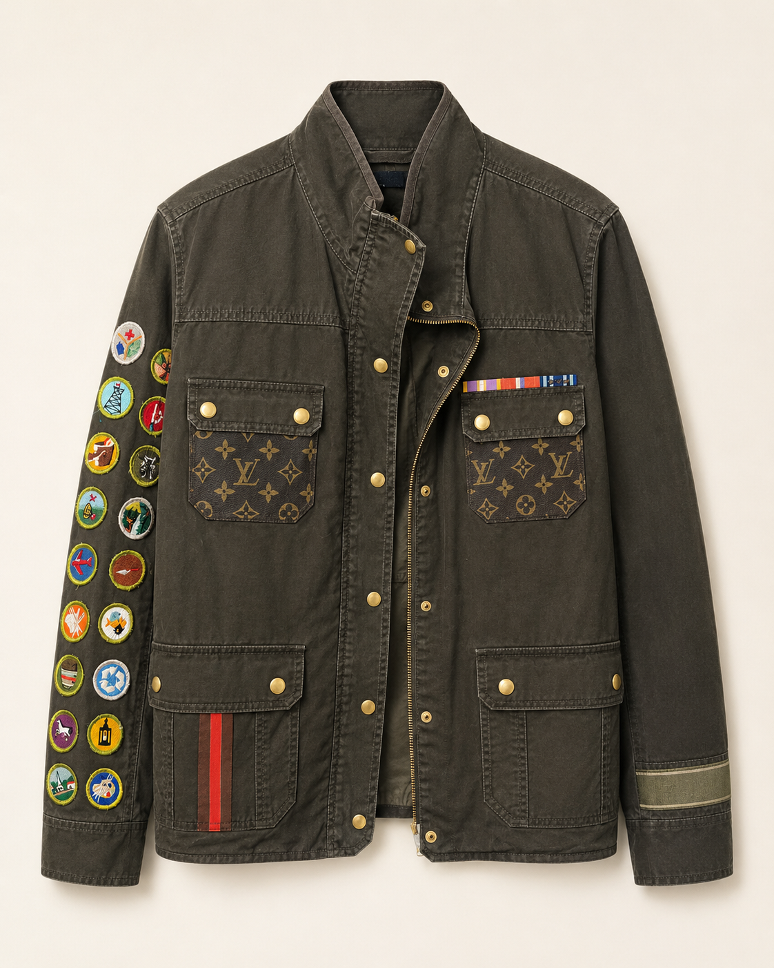 Authentic LV Girl Scout Jacket Embellished by Trish - Size Medium