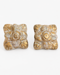 Handmade Champagne Floral Clip-On Earrings by D.K. Tlustos