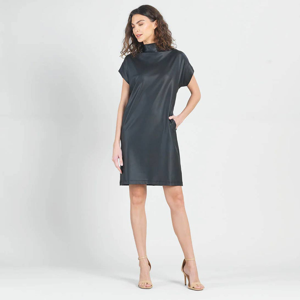 Clara Sunwoo - Liquid Leather ™ - High Neck Tunic Pocket Dress