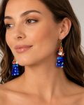 Handmade Patriotic Star Charm Earrings by D.K. Tlustos