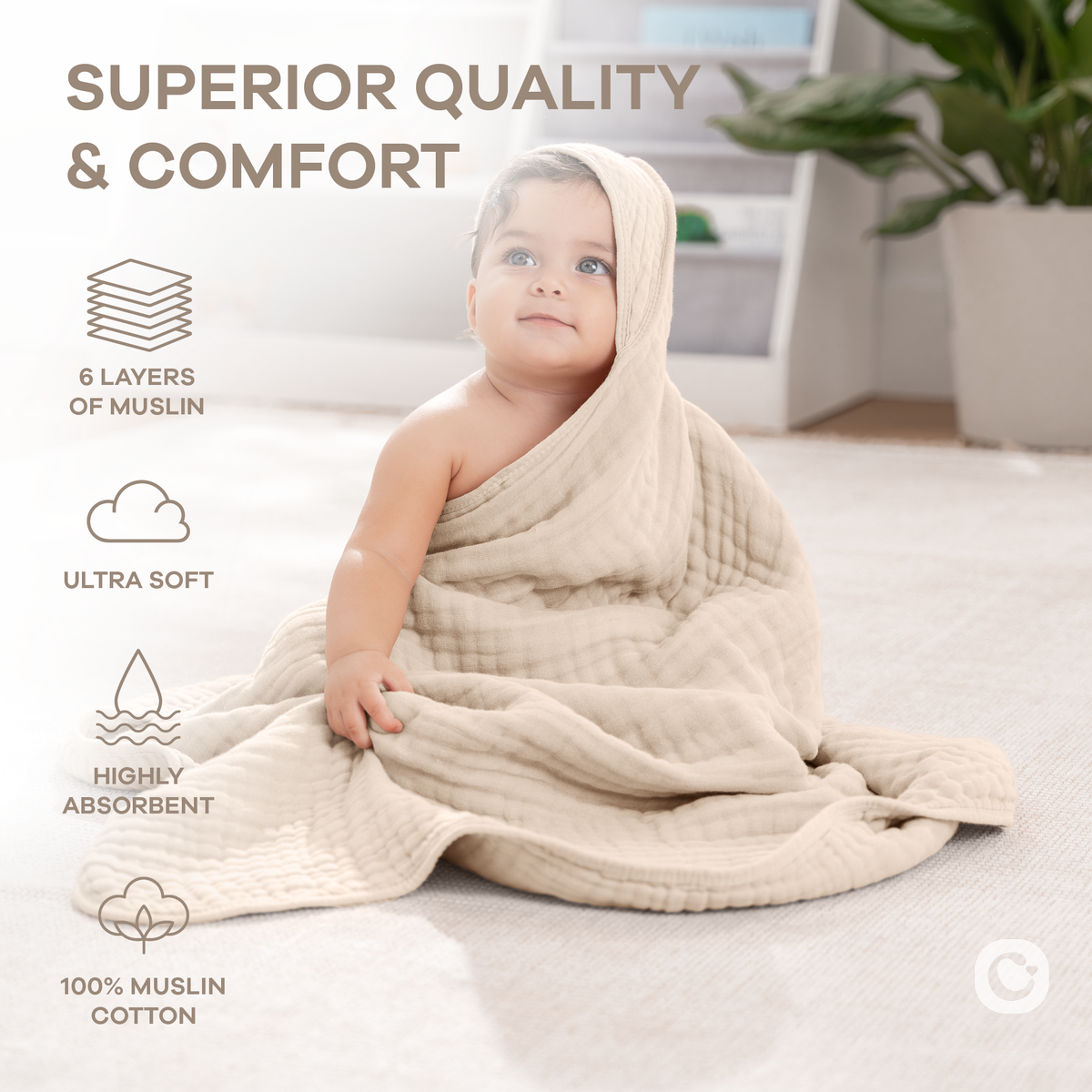 Muslin Hooded Baby Towel