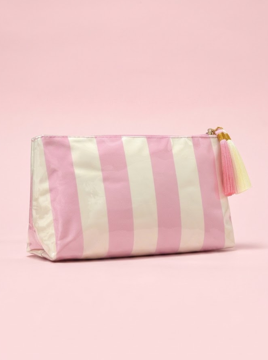 Glossy Jelly Stripe Makeup Pouch