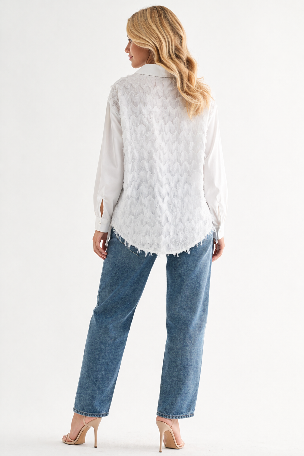 Joh Apparel - Weena Woven Feathered Shirt