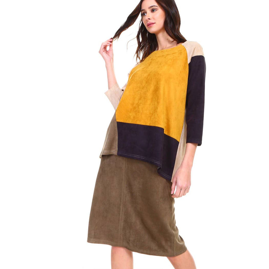 Alexa Stretch Suede Top