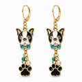 Boston Terrier Earrings by D.K. Tlustos