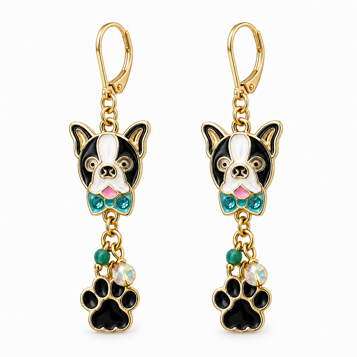 Boston Terrier Earrings by D.K. Tlustos