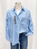 'Creighton' Blue Striped Button-Down