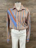 Sunset Stripe Blouse Embellished by Trish - Size X-Large