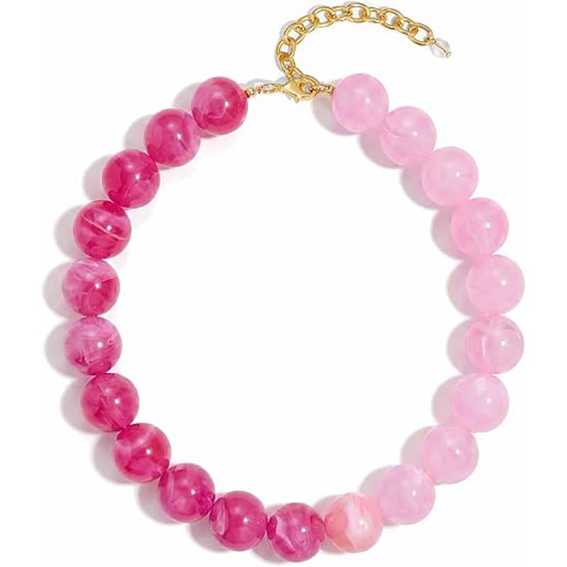 Resin Bead Adjustable Statement Necklace