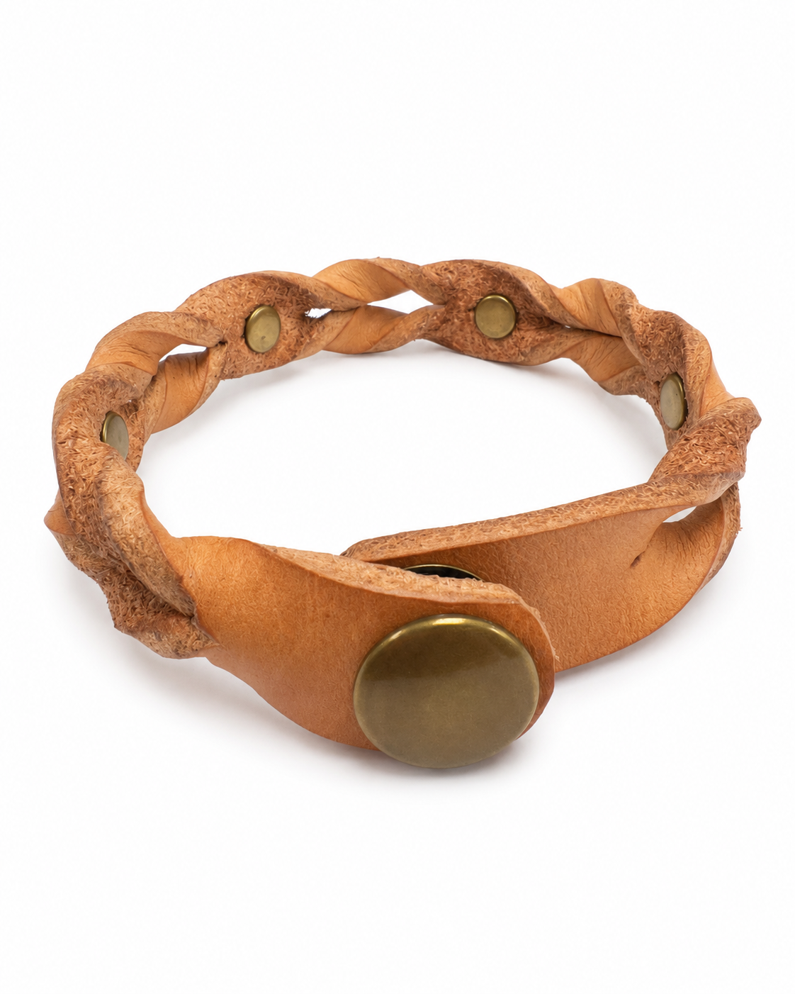 Handmade Leather Inverted Studded Bracelet