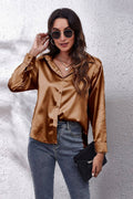 Satin Long Sleeve Top
