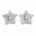 Finch Cowhide Crystal Star Earrings by D.K. Tlustos