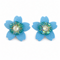 Bluebell Finch Leather Earrings by D.K. Tlustos