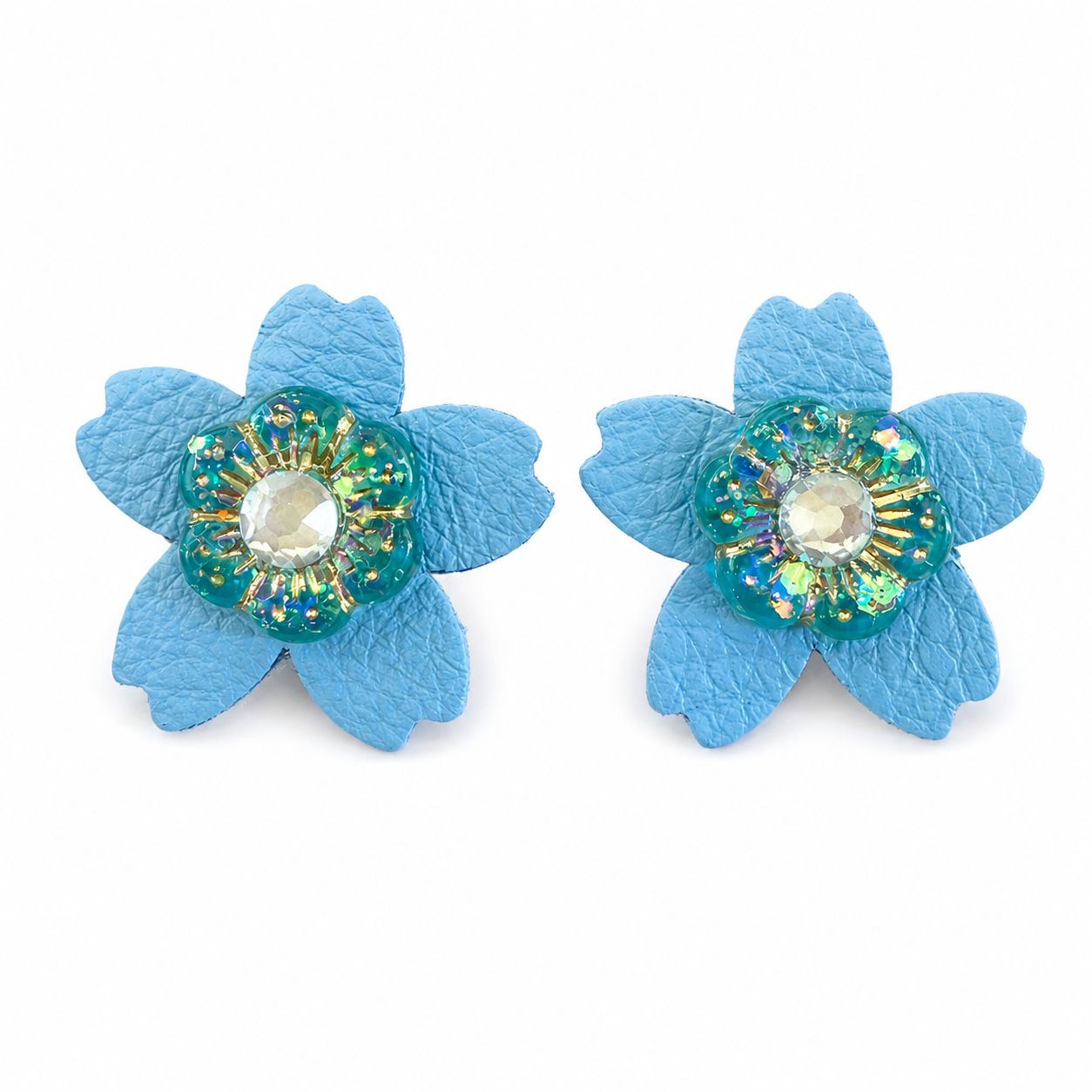 Bluebell Finch Leather Earrings by D.K. Tlustos