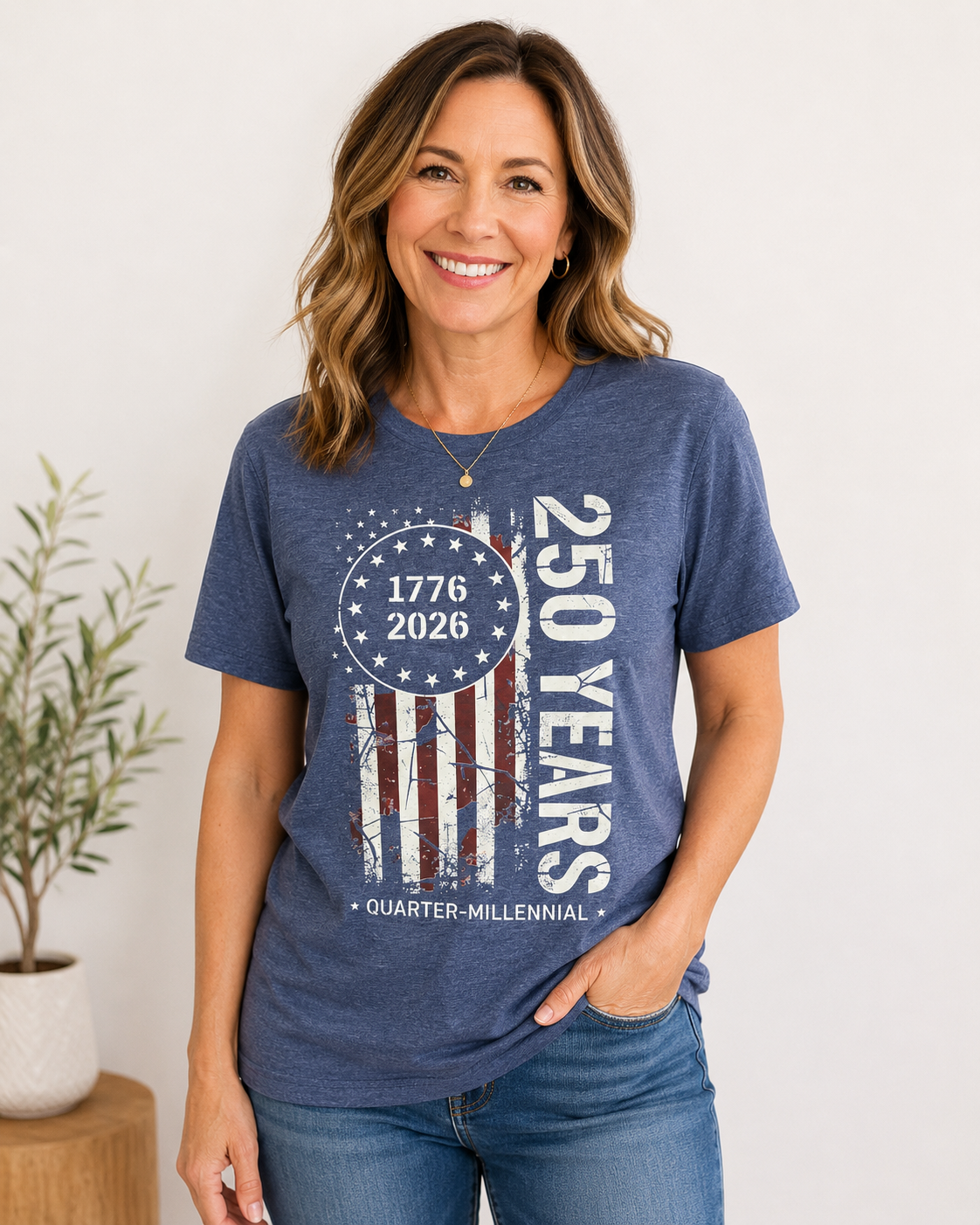 250 Years Quarter-Millennial Patriotic Graphic Tee