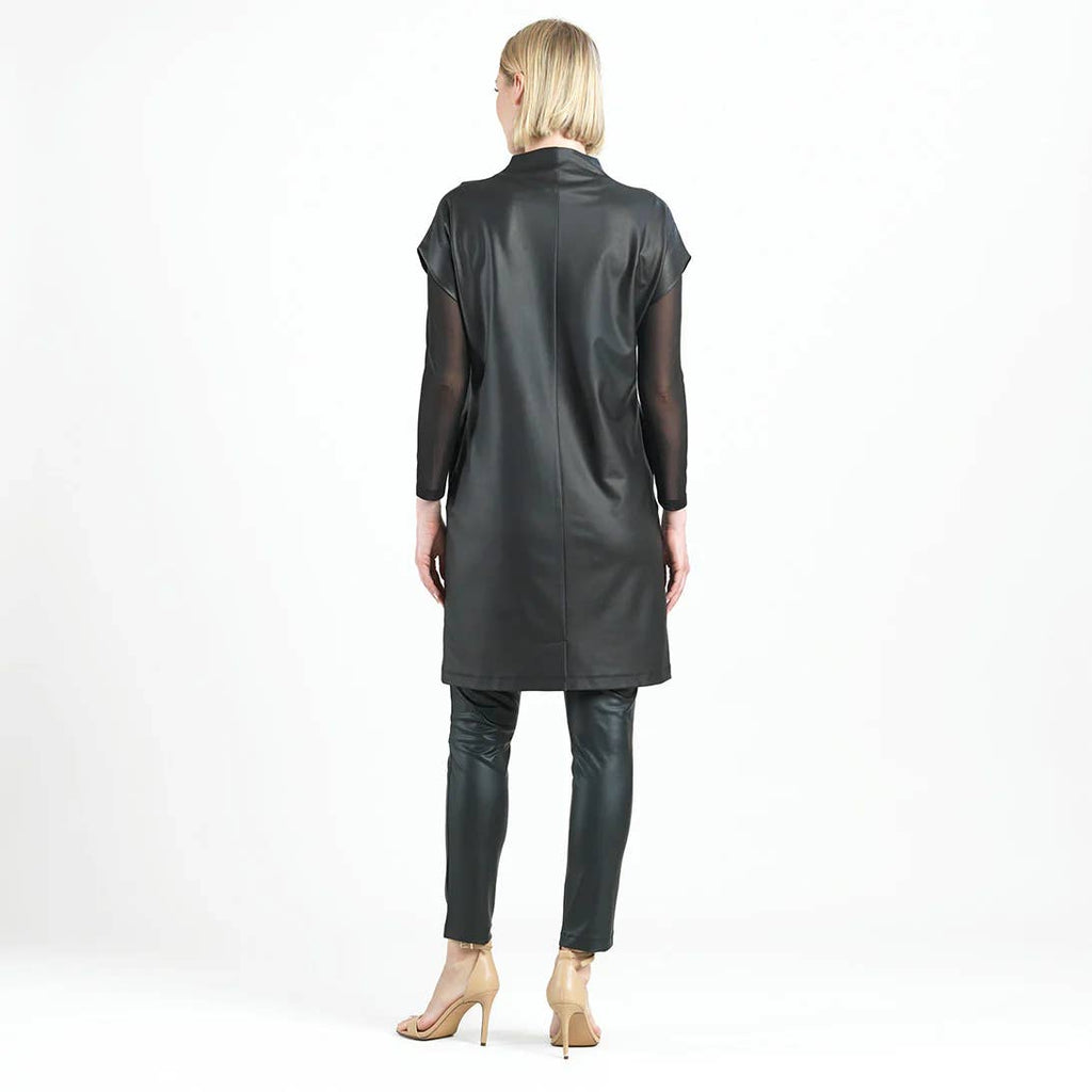 Clara Sunwoo - Liquid Leather ™ - High Neck Tunic Pocket Dress