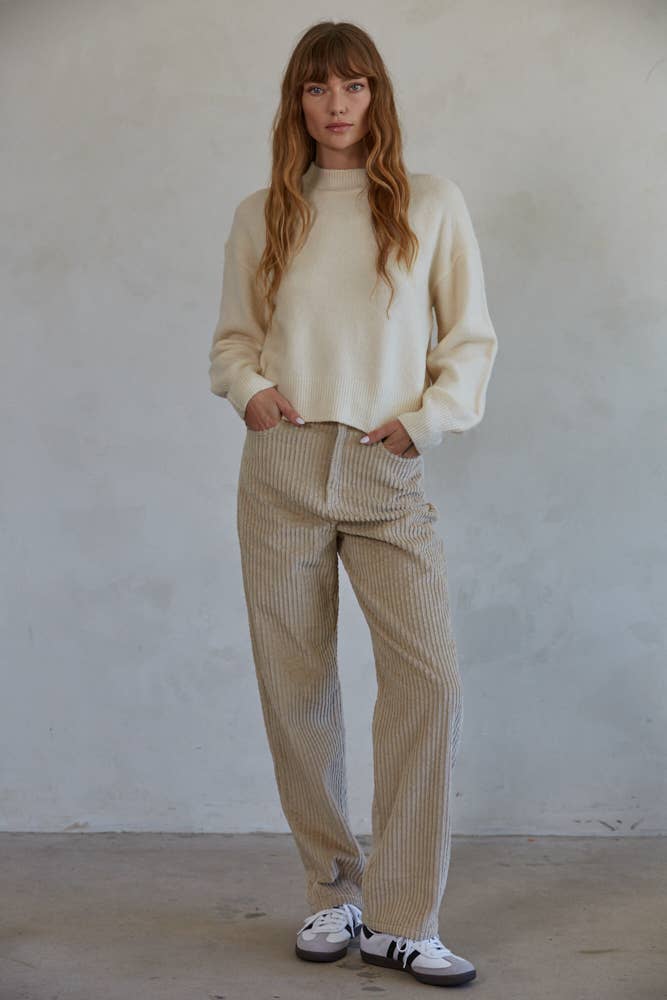 Corduroy Straight Leg Pants
