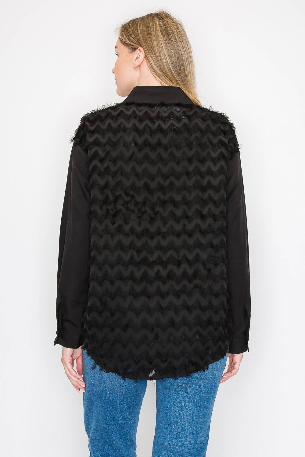 Joh Apparel - Weena Woven Feathered Shirt
