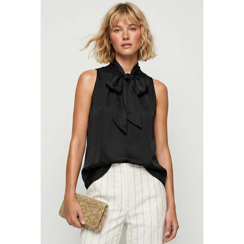 Neck Scarf Sleeveless Top
