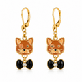 Black Tie Kitty Earrings by D.K. Tlustos