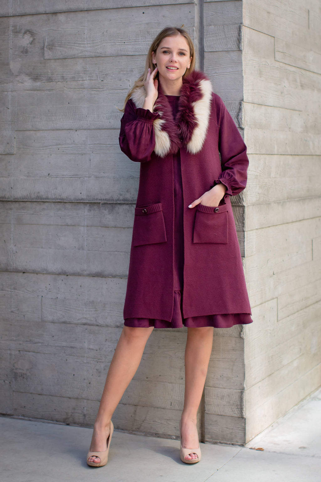 Selma Knitted Vest with Faux Fur
